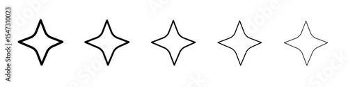 Diamond star icon flat illustration set logo