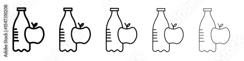 Diet drink icon flat illustration set logo