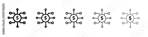 Digital Currency icon flat illustration set logo