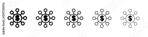 Diversified investment icon flat illustration set logo