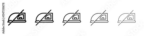 Do not iron icon flat illustration set logo