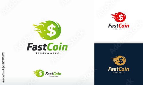 Fast Coin Logo designs concept vector, Fast Cash logo template, Money logo designs