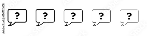 Doubts button icon flat illustration set logo