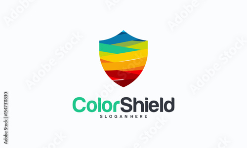 Free Download Colorful Modern Shield logo template, Security logo symbol, Logo symbol icon - GFXLoad
