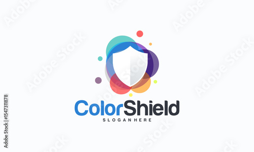 Colorful Modern Shield logo template, Security logo symbol, Logo symbol icon