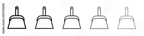 Dustpan icon flat illustration set logo