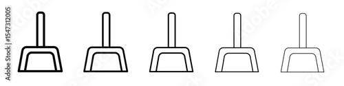 Dustpan icon flat illustration set logo