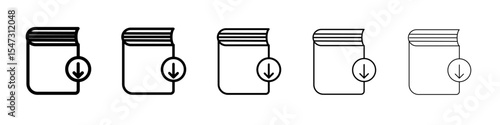 E book download icon flat illustration set logo