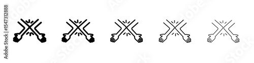elbow greeting icon flat illustration set logo