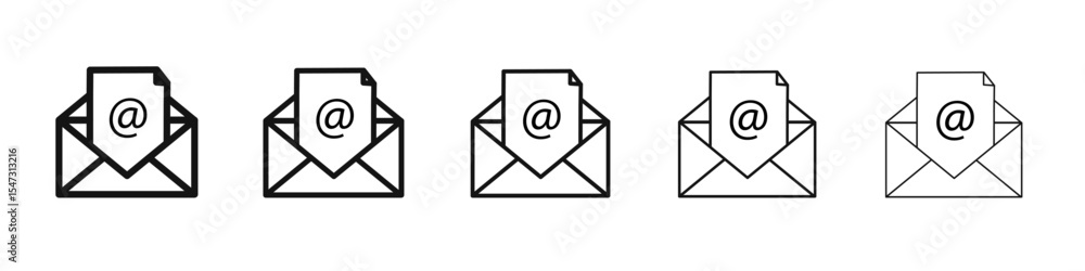 Email icon flat illustration set logo Email icon flat illustration set logo