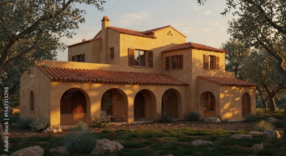 Obraz premium Mediterranean style house architectural photography