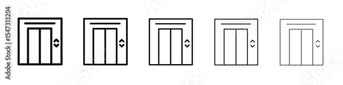 Elevator icon flat illustration set logo