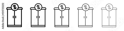 Elevator lift icon flat illustration set logo