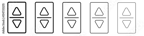 Elevator, lift button icon flat illustration set logo
