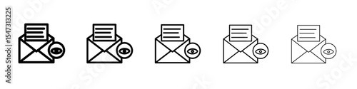 Email View Icon flat illustration set logo