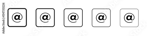 Email button icon flat illustration set logo