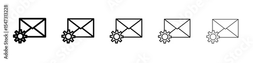 Email settings icon flat illustration set logo