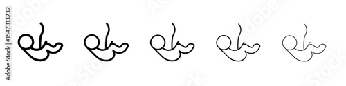 Embryo Child icon flat illustration set logo