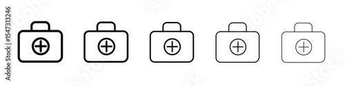 Emergency kit icon flat illustration set logo
