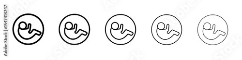 Embryo Child icon flat illustration set logo