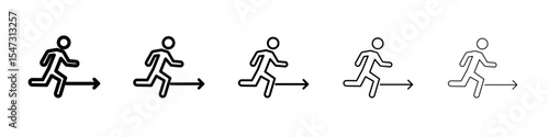 Emergency exit icon flat illustration set logo