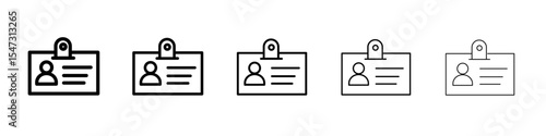 Employee id card icon flat illustration set logo