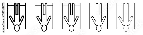 exercise hang bar icon flat illustration set logo