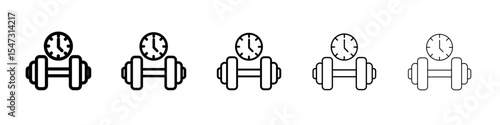 exercise time icon flat illustration set logo