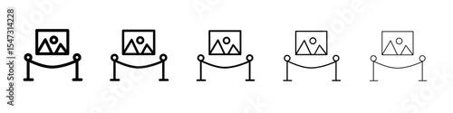 Exhibit icon flat illustration set logo