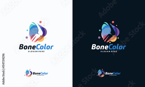 Colorful Bone logo vector, Knee logo designs template, design concept, logo, logotype element for template