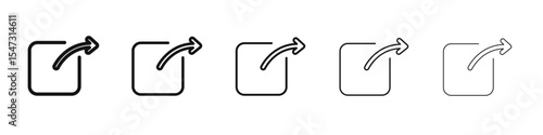 External link icon flat illustration set logo