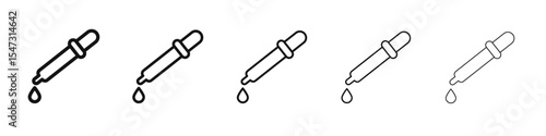 Eye dropper icon flat illustration set logo
