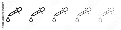 Eye dropper icon flat illustration set logo