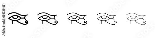 Eye of Horus Egypt Deity icon flat illustration set logo