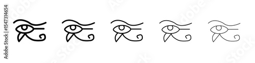 Eye of Horus Egypt Deity icon flat illustration set logo