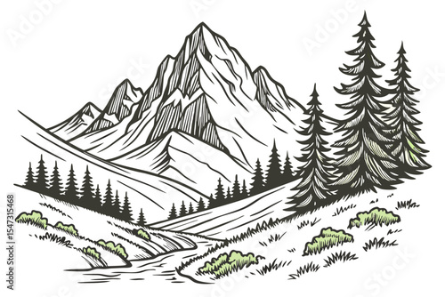 Dreamlike Mountain Landscape for Kids