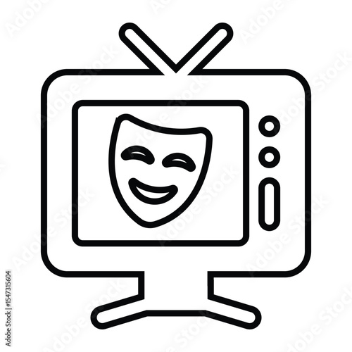 comedy show line icon design. comedy show thin black outline symbol vector illustration. editable stroke icon on transparent background.