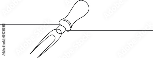 Fork cheese fondue icon, cheese fork continuous one line drawing, Cheese Continuous Line Art Illustration, Long fork is a tool to help eat food. Stay warm when the weather gets cold. National Cheese
