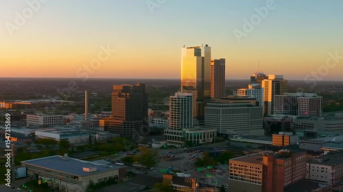 Wallpaper Mural Breathtaking aerial view capturing the majestic skyline of a vibrant city at golden hour Torontodigital.ca
