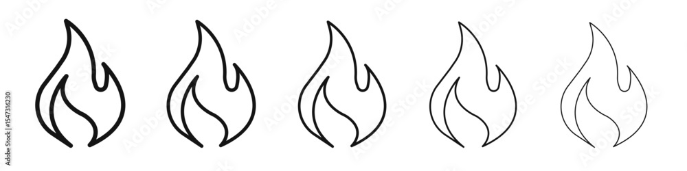 Fire icon flat illustration set logo Fire icon flat illustration set logo