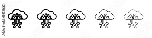 fintech industry icon flat illustration set logo