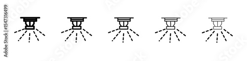 fire sprinkler icon flat illustration set logo