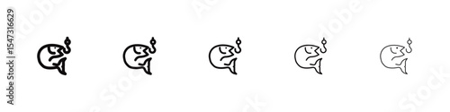Fishing icon flat illustration set logo