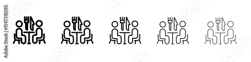 Food and restaurant icon flat illustration set logo