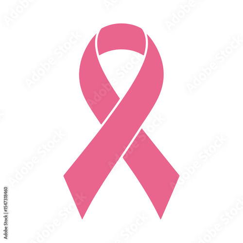 Pink Breast Cancer Awareness Ribbon Symbol Isolated on White Background for Health and Support Campaigns

