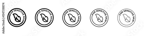 For sensitive skin icon flat illustration set logo