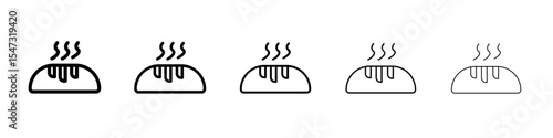 fresh bread icon flat illustration set logo