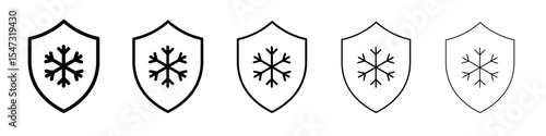 Frost resistant icon flat illustration set logo