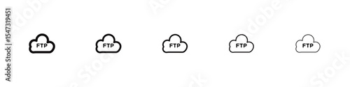 FTP icon flat illustration set logo