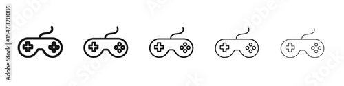 Gaming Controller Icon flat illustration set logo